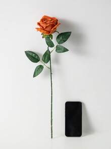 MEHELANY Bó hoa cưới giả màu vàng kim 5 bông/4 bông/1 bông, chất liệu nhung mềm mại như thật, hoa trang trí giả, hoa hồng giả, thích hợp làm quà tặng ngày Valentine, tiệc cưới, trang trí nhà cửa, quà sinh nhật, trang trí trong nhà/ngoài trời, cắm bình (Lưu ý: Có thể có mùi nhẹ, vui lòng đặt gần cửa sổ trong 1-2 ngày để thoáng khí) - màu cà phê - Xem 6