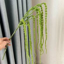 1株人造垂柳，绿色植物，4种颜色可选，垂坠式珠状假枝，适用于婚礼、派对、舞台装饰、客厅、卧室、办公室家居装饰，四季皆宜。 - 彩色 - 查看 14