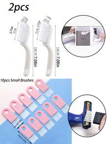1入隙縫刷,硬毛刷用於地板、牆壁和窗戶清潔,家用清潔工具,適用於浴室、廁所、窗戶、廚房、臥室、客廳和門縫 - 白色 - 查看 18