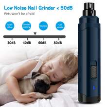 升级版狗狗指甲磨甲器 - 专业双速电动充电式宠物指甲修剪器，无痛修剪和柔顺爪子，适用于小型、中型、大型犬猫