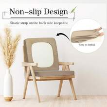 Newwiee 8Pcs Patio Cushion Covers Stretch Outdoor Cushion Cover Replacement For Patio Furniture Sofa Couch Slipcovers, Soft Flexibility Washable Furniture Protector(Waterproof Pure,Khaki Yellow),One-Size,KhakiYellowWaterproofPure - 卡其黃防水純色 - 查看 6