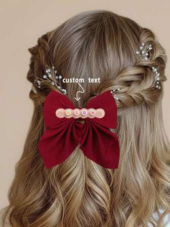 1pc Custom Children's Hair Accessories & Styling Tools, Includes Bow Ribbon, New Elastic Hair Clips, Colorful Fabric Bowknot Headbands, Butterfly Elastic Hair Ties, Cute Princess Butterfly & Pearl Flower Hair Clips, Teens Hair Clips