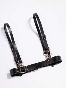 1 Áo hở lưng hai dây phong cách Punk gợi cảm cho nữ, thích hợp cho những dịp thường ngày và tụ tập - màu đen - Xem 3