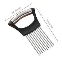Stainless Steel Onion Needle, Meat Tenderizer, Multi-Function Onion Clip Slicer, Potato Clip Slicer, Tomato Slicer, Onion Fixing Holder, Fruit & Vegetable Slicer Kitchen Tools - Multicolor - View 8