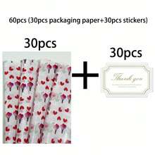 60/30/10 حزمة هدايا ورد الحب لعيد الحب - ورد بحجم 20 * 34 بوصة وتصميم فيونكة الحب، تغليف واقي خفيف الوزن، فيونكة حب وردية، تصميم حزمة الورد، نمط بالون الحب، مستخدم لتغليف الهدايا، حماية العناصر الهشة، ديكور المناسبات (الحب، باقة) - بالونات على شكل قلب - مشاهدة 10