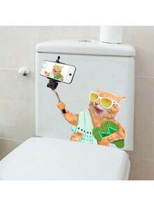1 buc desene animate plajă skateboard pisoi autocolant decorativ din PVC autocolant detașabil autoadeziv ușor de rupt autocolant decor acasă pentru a-ți însenina viața decor de vacanță autocolante cadou de ziua de naștere de absolvire - Multicolor - Vizualizare 1