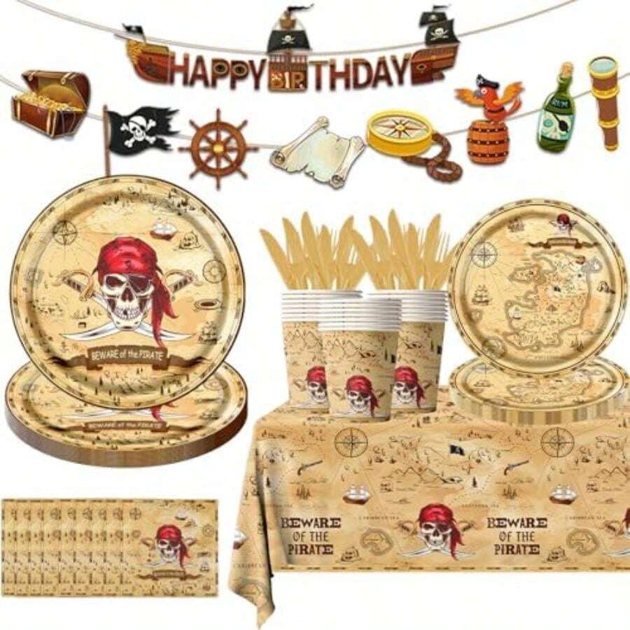 Suministros de fiesta de neón, 142 piezas de decoraciones de fiesta que dejan brillar incluyendo platos de papel desechables, tazas, manteles, decoración temática que brilla en la oscuridad para(Mapa) - Multicolor - Ver 1