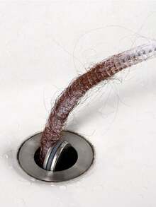 2/5/10pcs Drain Brush, Long Handle Drain Clog Remover Tool, Nylon Bristle Pipe Cleaning Brush, Suitable For Bathroom, Kitchen Sink, Bathtub, Shower And Drain Pipe Cleaning, Can Remove Hair Clogging, Sink Brush, Drain Clog Cleaner - White - View 9