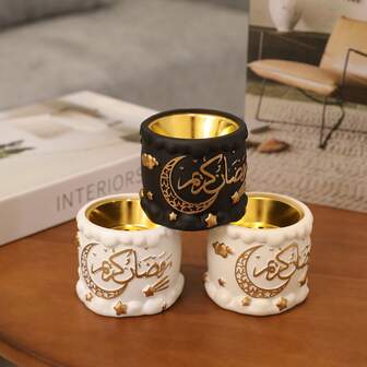 1pc Cute Mini Arabic Style Star & Moon Gilded Incense Burner. Traditional Design Blended With Modern Craftsmanship Fragrance Holder. Home Decor, Room Decoration, Desktop Ornament. Suitable For Festival, Festivals, Housewarming, Back To School, Winter, Best Gift For Female Friends.