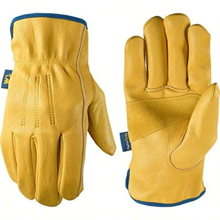 Guantes de trabajo de cuero HydraHyde Slip-On resistentes agua, mediano (Wells Lamont 1168M), color marrón(XL (Paquete de 1) Bronceado (Saddletan)) - Multicolor - Ver 1