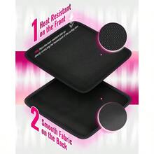 TTJM Mancro Hair Tools Travel Bag Compatible With Shark Flexstyle Wide-Open Hot Hair Tool Organizer With Separate Heat Resistant Mat Hair Accessories Organizer For Straighteners Curling Iron - màu đen - Xem 4