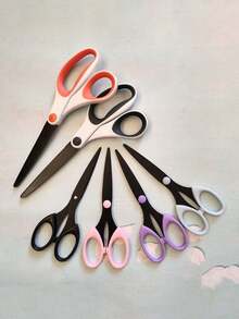 1pc Multi-Functional Scissors, Black Stainless Steel Scissors - Battery-Free Sewing And Crafting, Simple And Portable Hand Scissors, 16cm Black-Edge Scissors, Multiple Colors