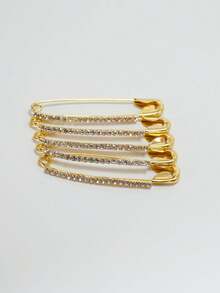10pcs Sparkling Rhinestone Pins, 5.5cm Length, Versatile Brooch For Shirt, Scarf, Waistband, Hat Decoration - Multicolor - View 11