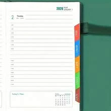 1pc 2026 New Spiral Bound Planner Notebook, 400 Pages Daily Schedule Calendar Diary, Time Management Self-Discipline Tracker, 365 Days Planner, Suitable For Office, School, Back To School Season And More