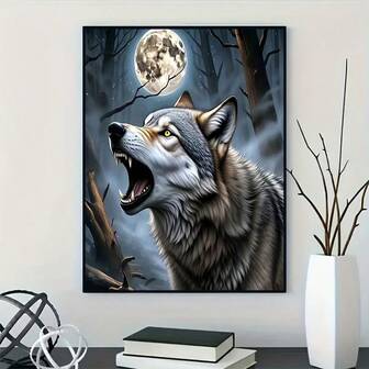 1 set runt diamantmålningsset - full borrning diamantkonst, kanvas DIY mosaik hantverkskit, inkluderar penna, lim, bricka, diamantpärlor. Lämplig för diamantmålningsentusiaster, väggdekorationer för hemmet, pedagogiska leksaker för barn, stresslindring