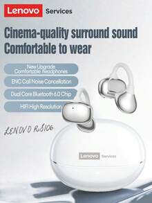 Tai nghe Bluetooth thời trang Lenovo RS106, kiểu kẹp tai, âm thanh chất lượng cao, thời lượng pin dài, Bluetooth 6.0 độ trễ thấp, phù hợp với điện thoại thông minh và máy tính. - trắng - Xem 2