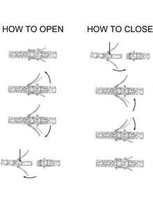 MDFUN 18K White Gold/Yellow Gold Plated 3.0 Cubic Zirconia Classic Tennis Bracelet, Unisex, 6-9 Inches - Gold - View 7