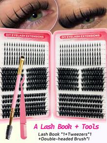 Asiteo 3 IN 1 Lash Clusters Eyelash Book 540/1080 PCS 80D Long 8-16mm Lash Spikes Eyelash Clusters Volume Individual Lashes DIY Spiky Lash Extension Manga Cluster Eyelash Extensions Mink Strips Lashes Thick Lash Clusters, Eyelash Clusters, Individual Eyelashes, Christmas Stocking Stuffers,Christmas Gifts - Black - View 11