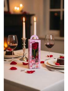 6/12个装情人节小矮人礼盒，高纸板零食盒，带透明窗口和提手，粉色心形礼品袋，适合装派对礼物、糖果、饼干、周年纪念用品 - 彩色 - 查看 5