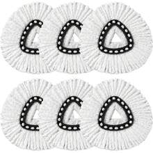 Mop Replacement Heads Compatible With O-Cedar EasyWring Spin Mops 6 Pack-Washable Microfiber Spin Head Refills-Easy Cleaning Mop Head Replacement - trắng - Xem 1