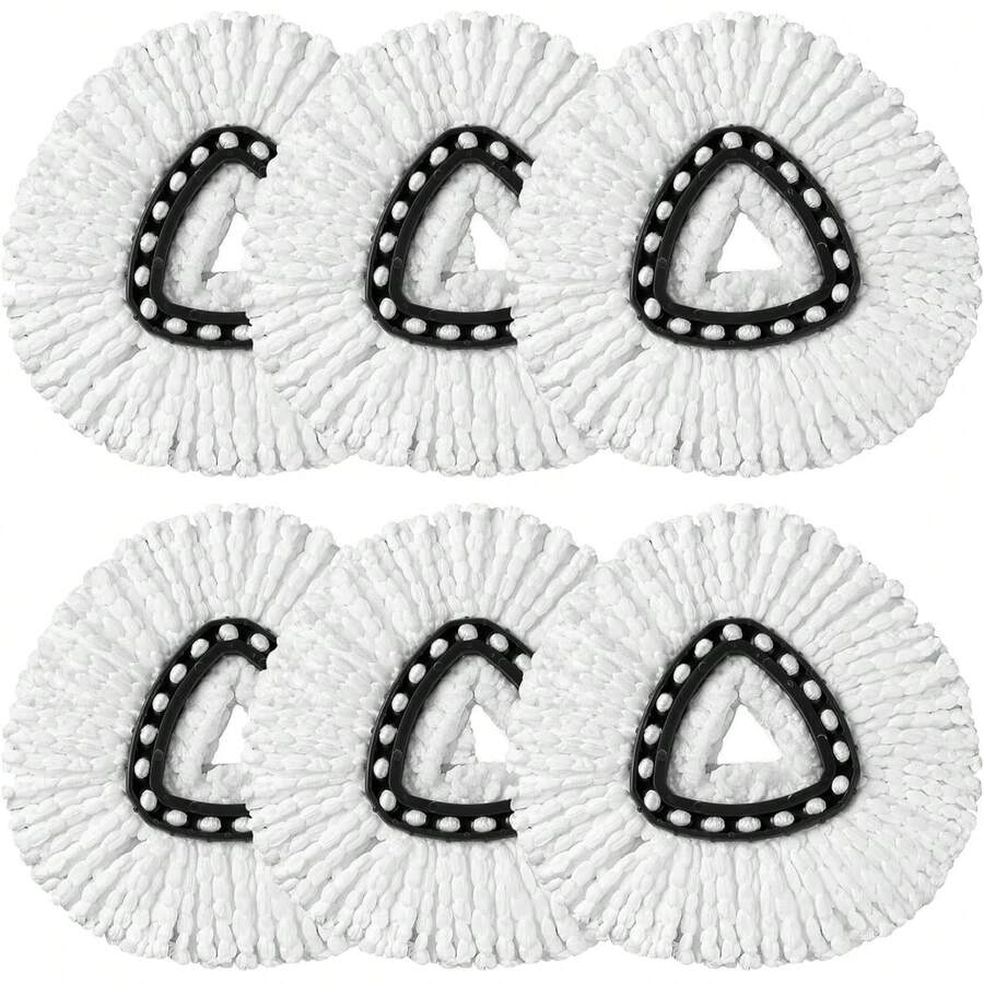 Mop Replacement Heads Compatible With O-Cedar EasyWring Spin Mops 6 Pack-Washable Microfiber Spin Head Refills-Easy Cleaning Mop Head Replacement - trắng - Xem 1