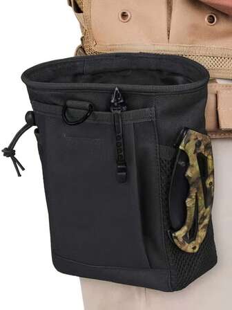 2pcs Tactical Flip Pouch - Adjustable Ammo Carrier, Zipper Magazine Recovery Bag, Durable Polyester Utility Waist Pack, Suitable For Paintball, Hunting And Outdoor Activities