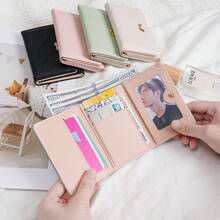 Minimalist Bow Decor Women's Short Wallet Trifold Student Purse In Stock Japanese Style For Women Wallet Mini Wallet Purse Wallet Small Wallet Cute Wallet Purses For Woman Wallet For Ladies - Multicolor - View 4