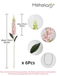 MEHELANY 6pcs - 29.2 Inches - Light Pink Gypsophila Artificial Flowers, Delphinium Silk Flowers, Long Stem Hyacinth Fake Flowers, Suitable For Wedding, Home, Outdoor Party Floral Arrangement, Tabletop Decor, Home, Garden, Hotel, Kitchen Counter, Fireplace, Dining Table Decoration - Baby Pink - View 10