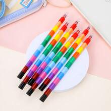 6 Pack Stackable Crayons - Buildable & Interlocking Color Pencils Set ...