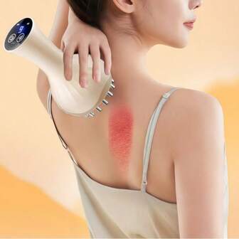 Dispositivo de masaje de mano, masaje con calor, dispositivo de raspado recargable para el hogar con bola de acero, máquina de ventosas con engranaje ajustable