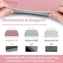 Tapete de Yoga Antideslizante y Cmodos, Yoga para Ejercicio de Buena Calidad y Ecolgicos, Tapete Yoga Antiderrapante de Suavecito y Grueso, Deporte Colchoneta Fitness Alfombrilla Gimnasio de Ejercicio Grueso para Yoga/Pilates/Gym en Casa 183x 61CM - Rosa - Ver 3