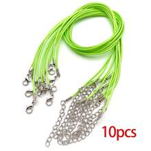 10/50pcs Leather Necklace Cord With Clasps, Rope Necklace String, Necklace Cords For Pendants, Necklace Chains For Jewelry Making Supplies, 1.5mm Waxed Necklace Bracelet Cord