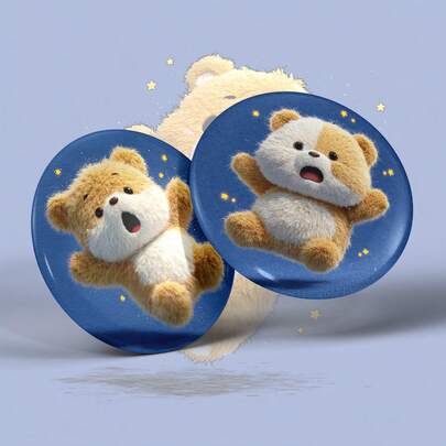 1pc 2.28 Inch (5.8cm) Cute Teddy Bear Brooch/Pin, Suitable For Attaching To Jackets, Hats, Bags And Backpacks. This Charming And Adorable Brooch/Pin, A Delicate Accessory, Features A Yellow Teddy Bear Design, A Metal Pin Suitable For Both Men And Women, And Makes A Great Collectible For Jackets, Hats And Backpacks.