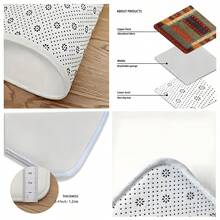 1 pieza Alfombra larga con estampado de arte abstracto bohemio, alfombra de cocina suave, antideslizante y absorbente, lavable a máquina, que crea una atmósfera cálida para la decoración del hogar. Alfombra rectangular de pelo corto para sala de estar, dormitorio, cocina, lavandería, baño - Multicolor - Ver 11