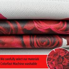 1Pc 12x18in/30.48x45.72cm Vertical Double Sided Valentine's Garden Flag - Cream Base & Vibrant Red Rose Heart + "Welcome" Text Design, Heavy-Duty UV-Resistant Fade-Resistant All-Weather Flag, No Flag Pole Included, Ideal For Valentine's Day/Wedding/Anniversary/Christmas (Xmas) Festive Decor, Perfect Yard/Garden/Farmhouse Outdoor Home Accent