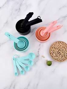 10pcs Stackable Spoon: A Convenient And Tidy Kitchen Tool With Plastic Measuring Spoons, Reusable Measuring Spoons, Plastic, Baking Tools, Kitchen Measuring, Precise Measuring, Dry Powder Ingredient Transfer, Liquid Ingredient Transfer, Cooking Accessories - Multicolor - View 8