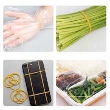 100/300/500pcs Yellow Elastic Rubber Bands, High Elasticity, Durable, Disposable Rubber Rings, Office Binding Straps, Latex Rings, Rubber Diameter: 1.26inch, Width: 0.0591inch - Yellow - View 5