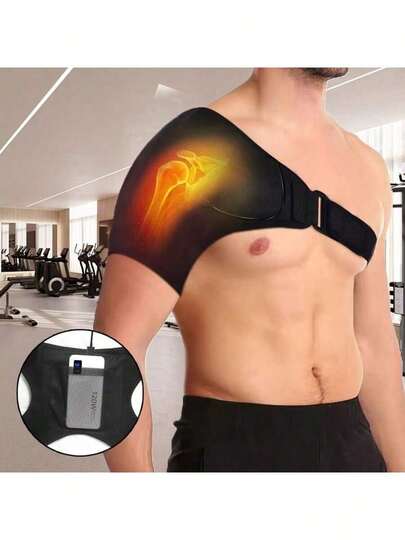 Almohadilla térmica para hombros con masajeador de hombros vibratorio, adecuado para mujeres y hombres