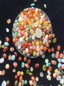 100 جرام/250 جرام من أحجار العقيق الطبيعية المختلطة المصقولة (0.5 سم - 1 سم) - مجموعة أحجار شفاء مصقولة غير متماثلة بالجملة، حصى نهرية زخرفية، مناسبة لأصص النباتات الصغيرة، حشو أوعية الزهور/أحواض السمك، ديكور الحديقة، فن الراتنج DIY أحجار ناعمة