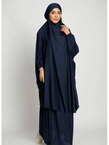 一套祈祷长袍 - 包括头巾和裙子，奢华女士宽松舒适设计，适合任何身材，适合女性日常穿着，私密性好。 - 彩色 - 查看 17