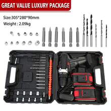 21V Lithium-Ion Rechargeable Drill Driver - Electric Tool Set For Home And DIY Projects - Handheld Screwdriver With LED Light And Variable Speed Control - Xem 8