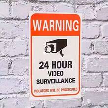 1/3/5/10pcs Camera System Warning Stickers, Visible Wall Decals, CCTV Monitoring Stickers For Public Areas And Home Security
