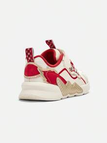 Balabala Infant Toddler Sport Shoes, Soft Non-Slip Cute Sneakers - White and Red - View 5