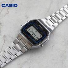 Casio 卡西欧圆形电子表，银色液晶显示屏，复古街头风，防水石英机芯，日韩时尚男女通用 A164WA-1 - 均碼 - 查看 4