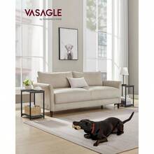 Side Tables Set Of 2 Small End Table Nightstand For Living Room Bedroom Office Bathroom Misty Gray And Classic Black ULET272B68 - 2 - View 2