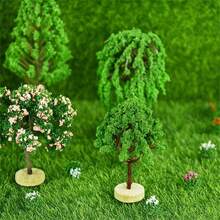 1pc Mini Realistic Tree Model, Cute Miniature Decor, Fairy Garden Ornament Resin Craft, Home Desktop Garden Accessory, Artificial Plant - Multicolor - View 6