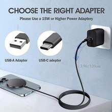 Cargador inalámbrico magnético de 15W compatible con iPhone 16/15/14/13/12 Pro Max, admite carga rápida USB Tipo-C, incluye cable de carga rápida para teléfono y accesorios - Blanco - Ver 5