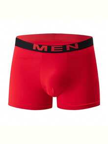 3pcs/Pack Men's Underwear, Letter Belt Solid Color Men's Boxer Briefs, Comfortable Soft Stretchy, Suitable To Pair With Various Men's Casual Plus Size Sweatpants, Suitable For Daily Casual Wear, Can Be Used As Valentine's Day Gift - Multicolor - View 4