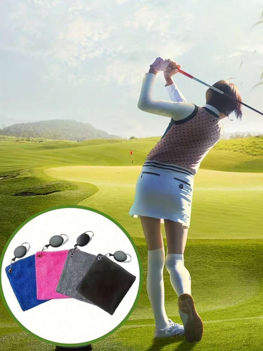 这款户外高尔夫球巾是您在球场上的完美清洁伴侣！内置可伸缩挂钩设计尤其贴心，方便您将其挂在球包上，随时取用。不用时，可轻松折叠收纳，节省空间。