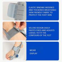 Big Toe Separator, Toe Spacer, Day & Night Separation, Foot Comfort & Support - Grey - View 8